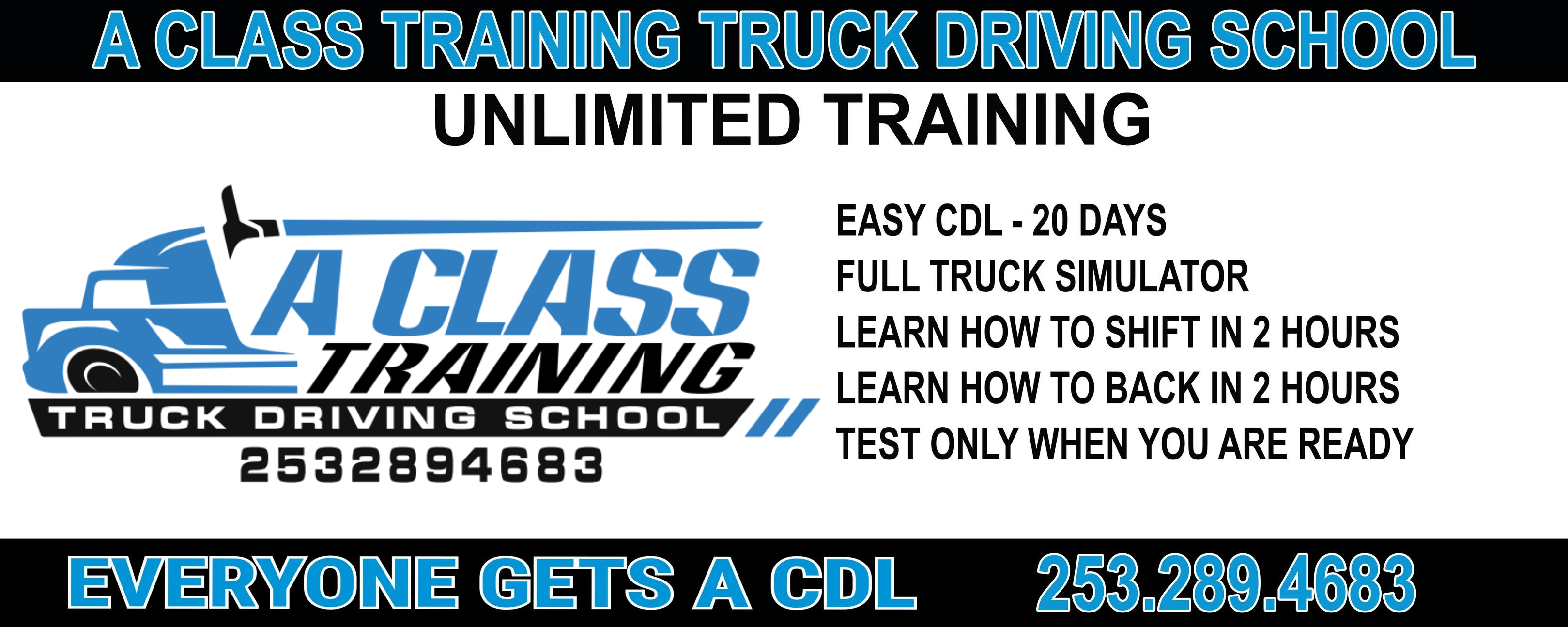 A Class Training Truck Driving School Logo