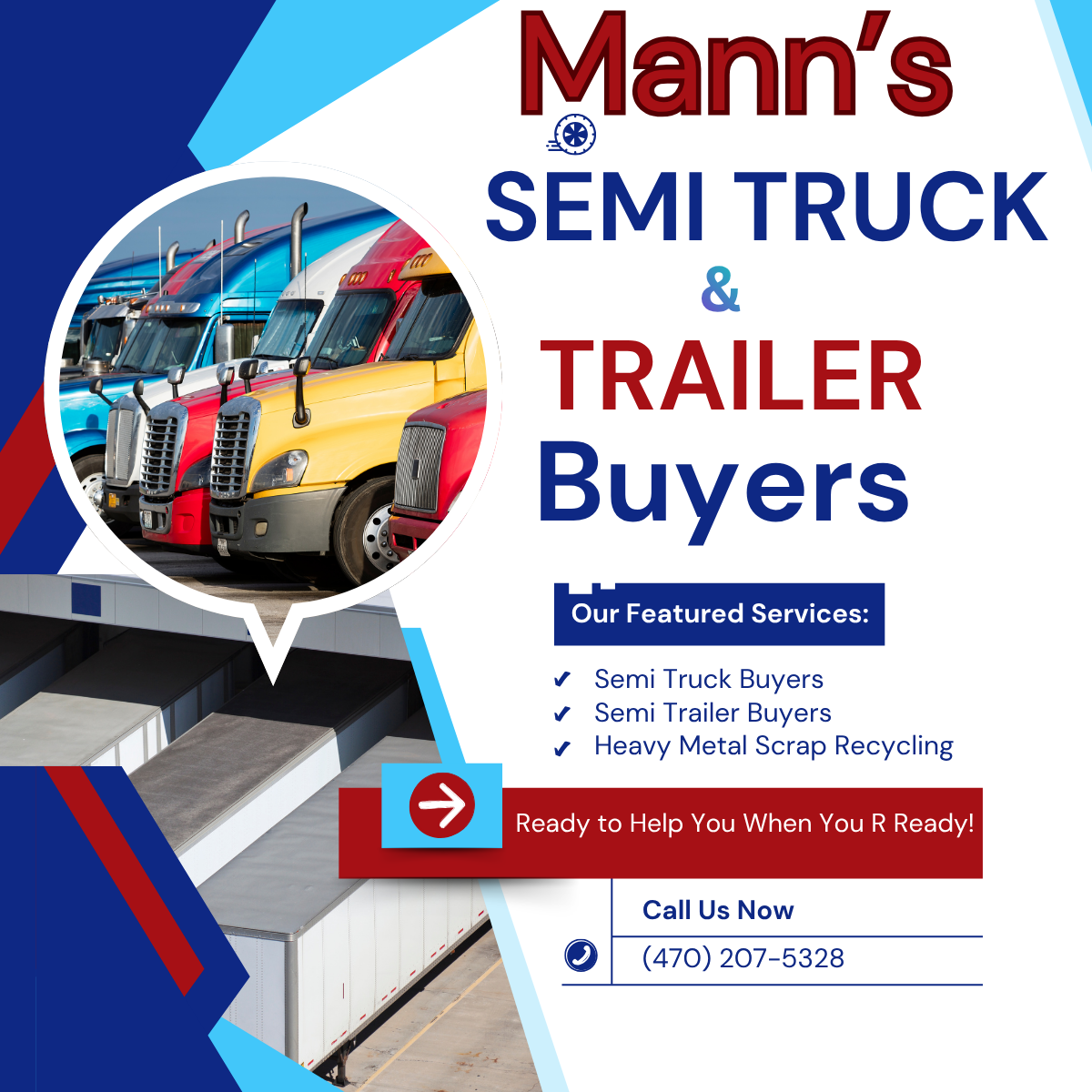 Mann's Semi Truck And Trailer Buyers Logo