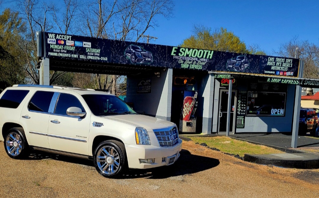 E Smooth Professional Hand Car Wash and Detailing Shop Express Logo